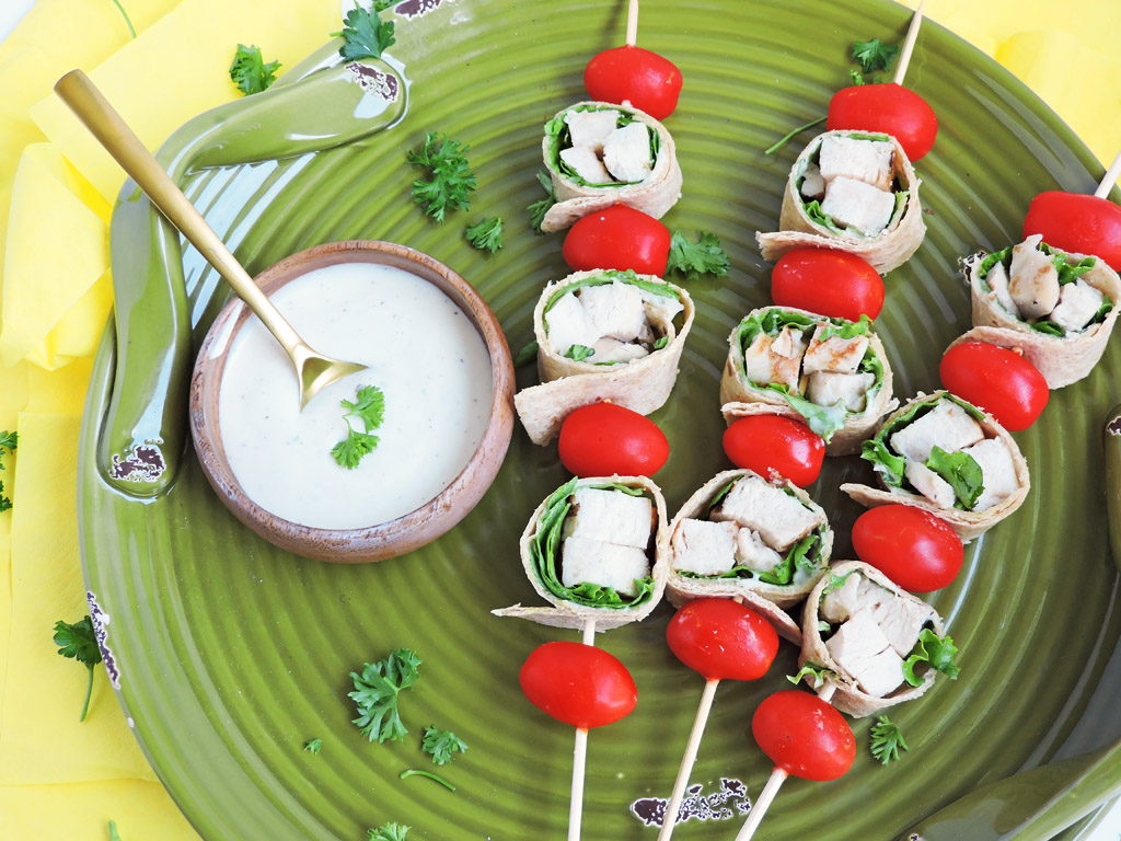 Mini Chicken Caesar Salad Wraps