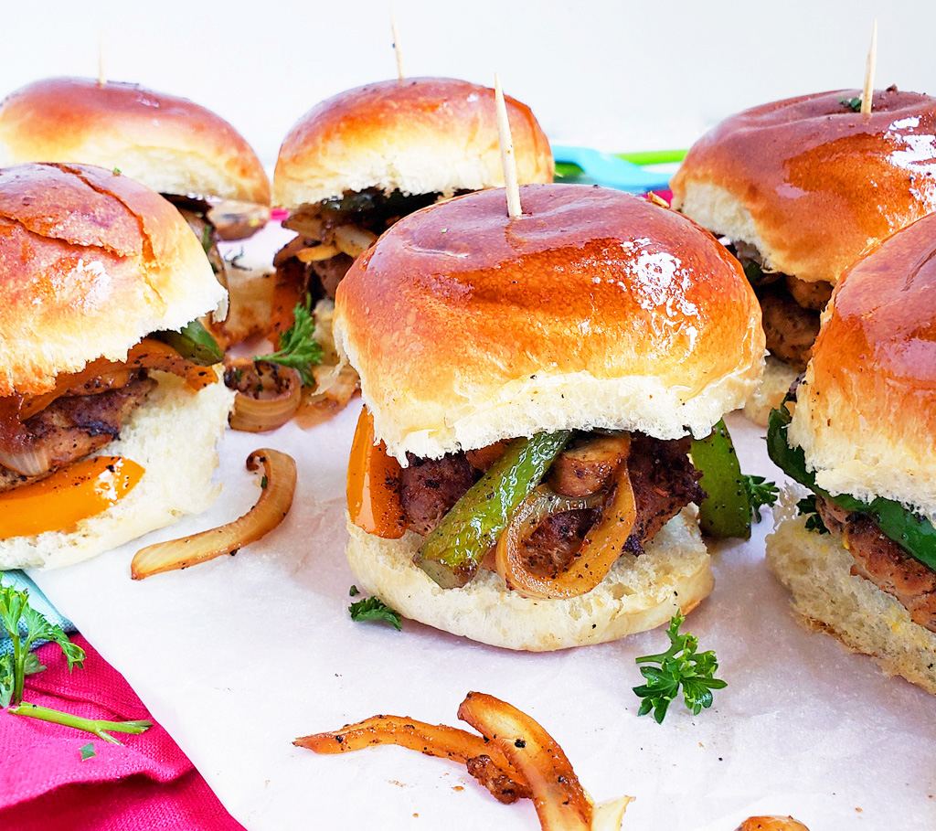 Easy Turkey Burger Sliders with Sautéed Veggies