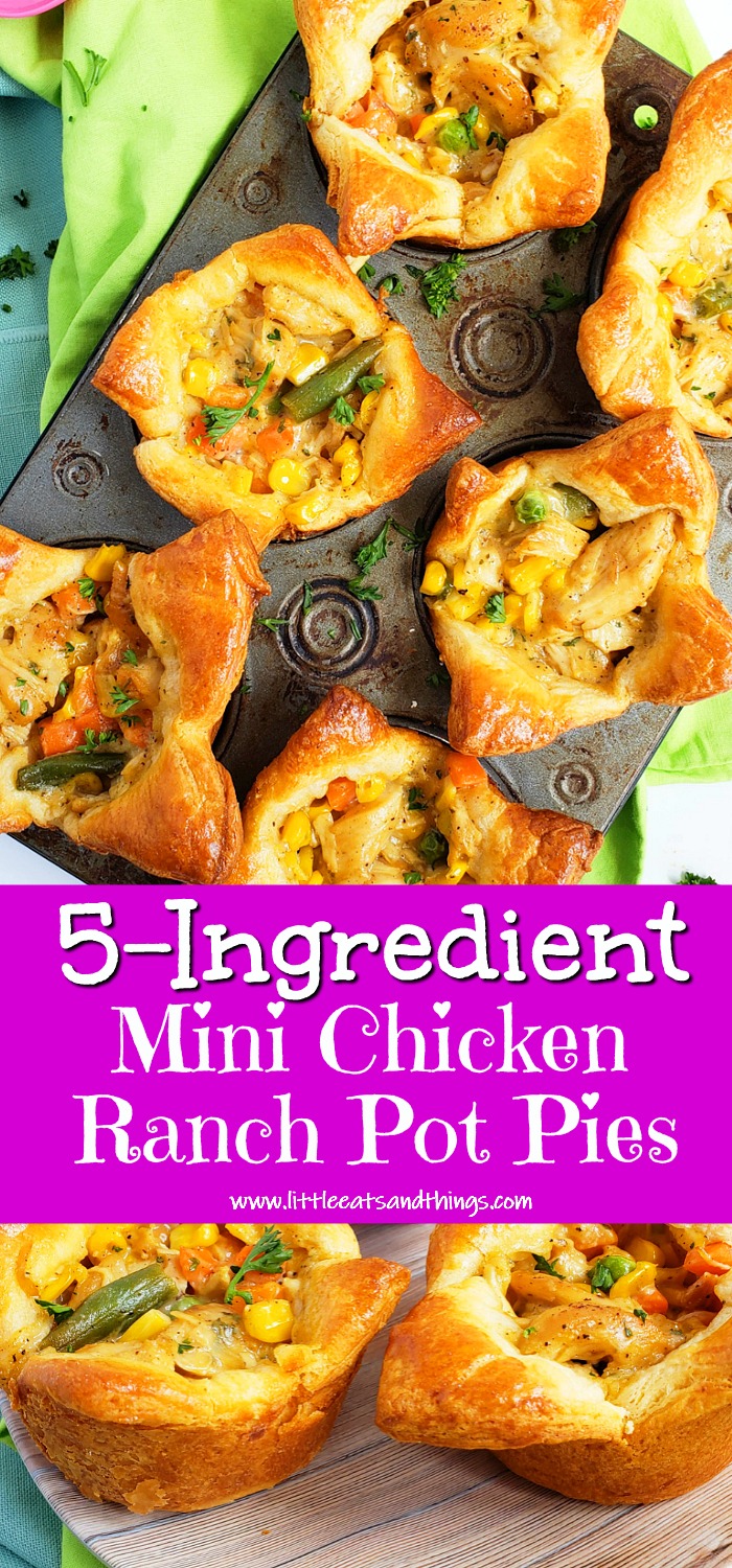 5-Ingredient Mini Chicken Ranch Pot Pies