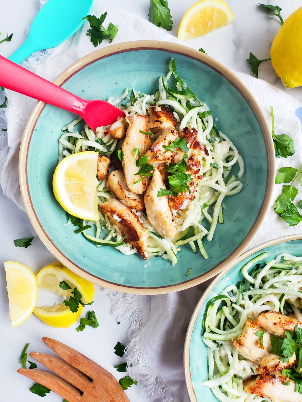 Creamy Lemony Chicken & Zoodles