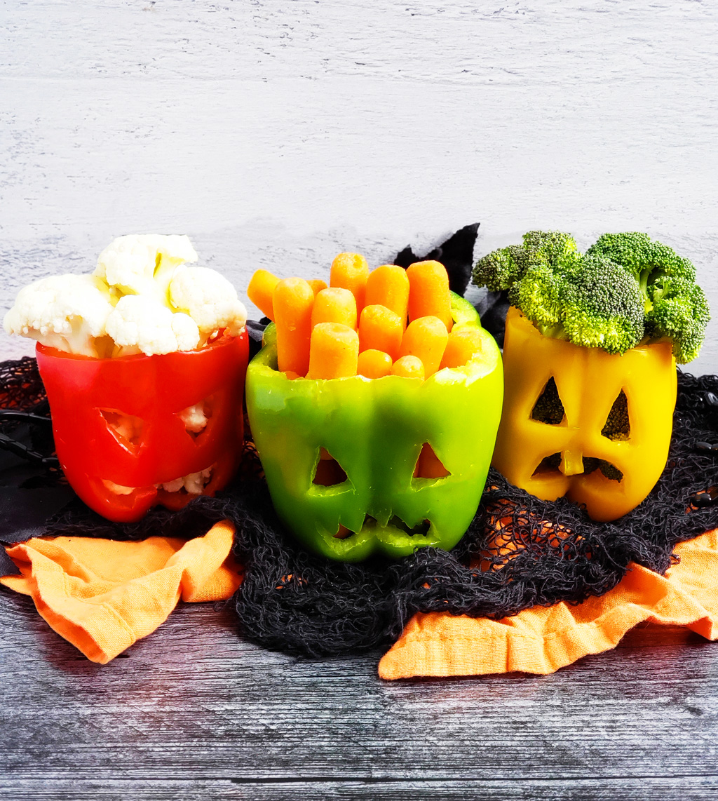 Spooky Halloween Jack-O-Lantern Bell Peppers