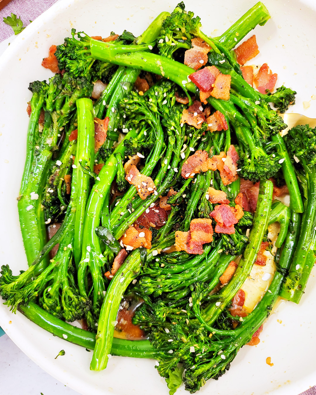 Garlicky Sautéed Broccolette with Bacon