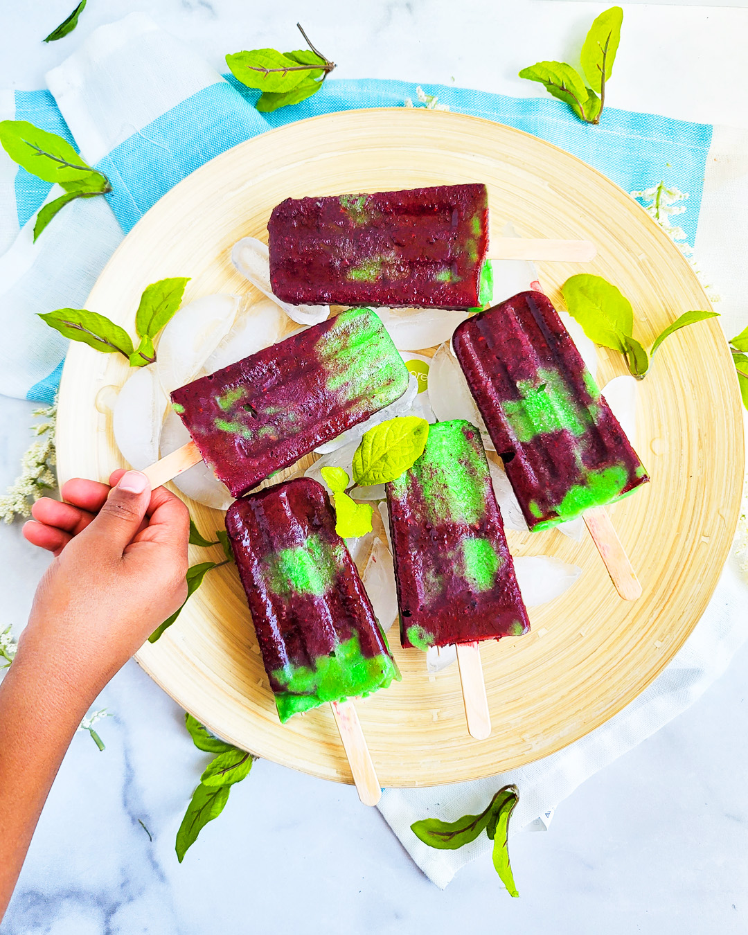 Berry Banana Avocado Earth Day Popsicles