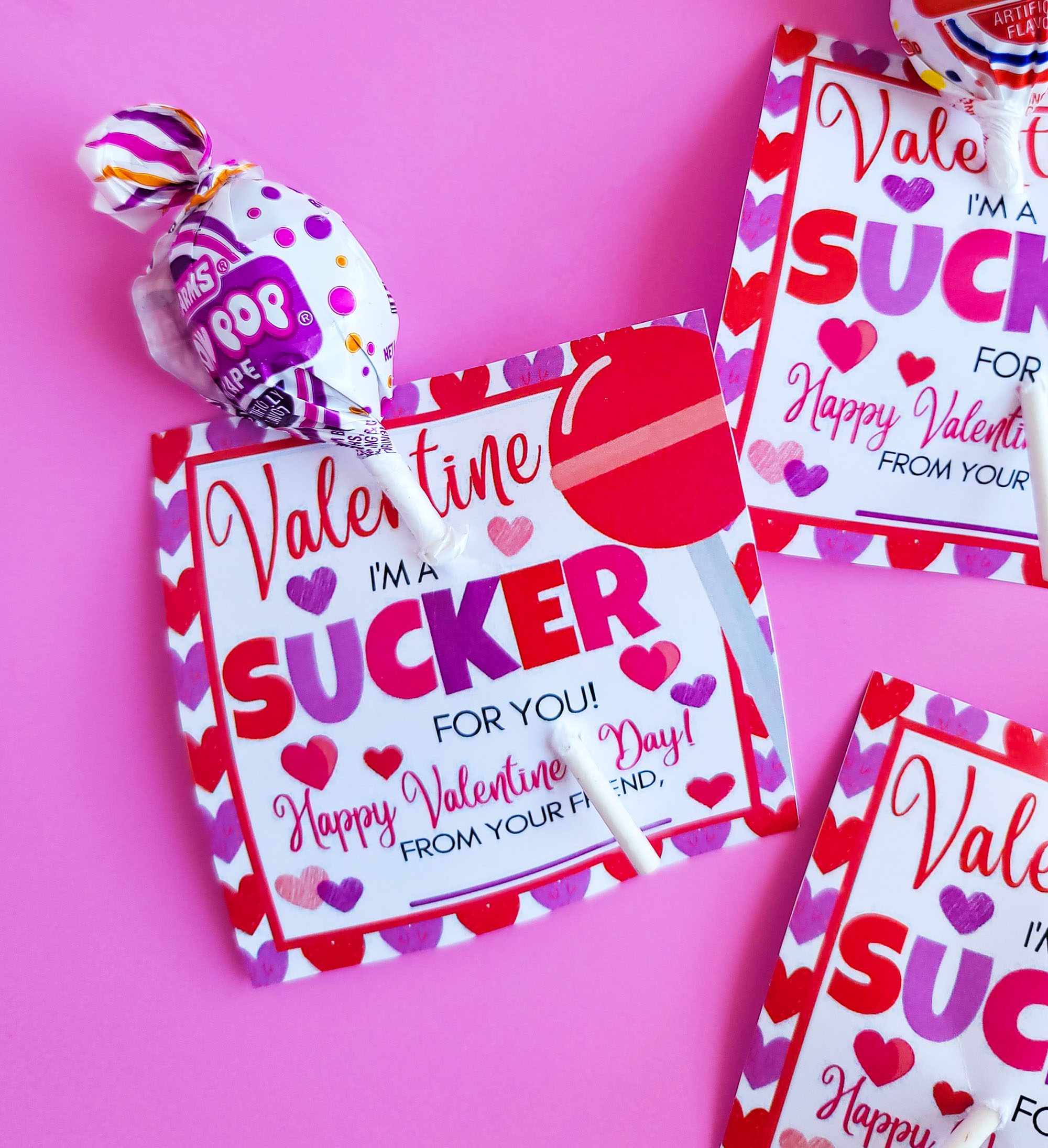 I’m a Sucker for You DIY Valentine’s Day Cards, FREE Printable Valentine's Day Cards  littleeatsandthings.com