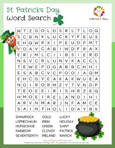 st. Patrick's day free printables  littleeatsandthings.com