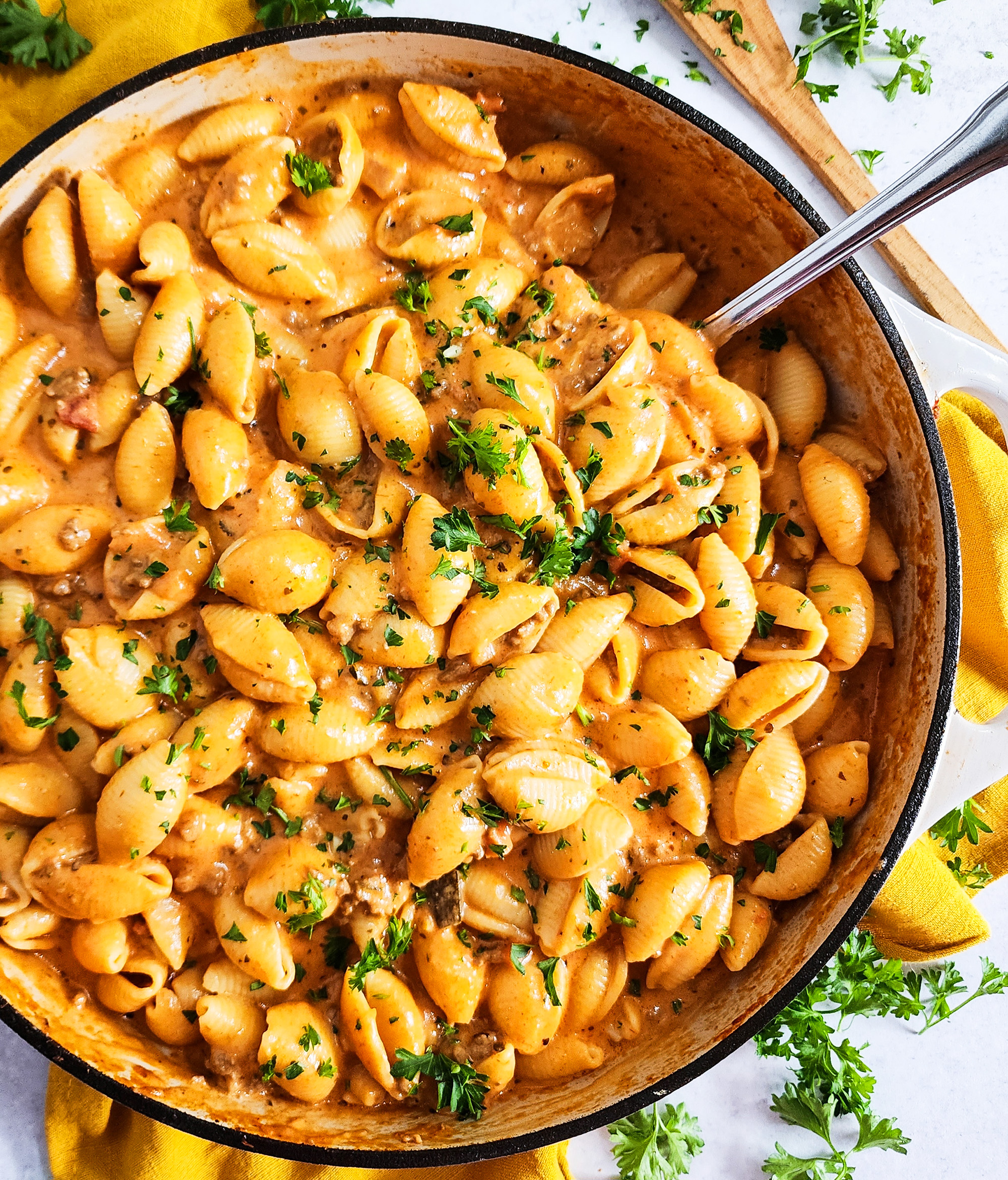 Creamy Beefy Shells & Cheese